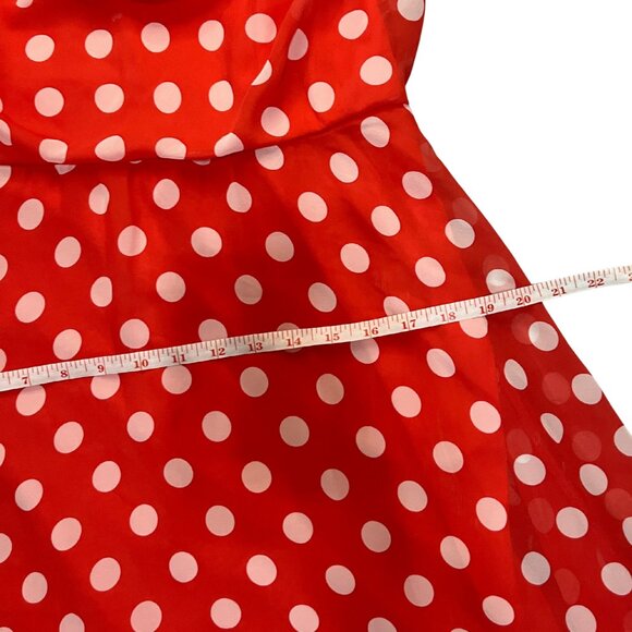 Ronni Nicole Red Polka Dot Dress Women’s Size 12 Vintage Style Pin Up Retro - Picture 11 of 13